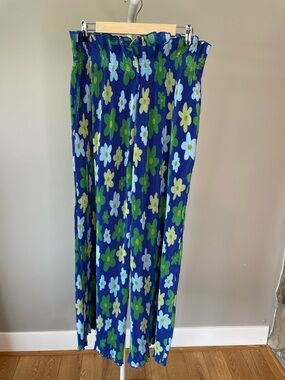 Sammy B x Target Wide Leg Floral Pleated Pants - Blue/Green Large